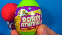 Surprise eggs Play-Doh ICE CREAM eggs surprise Disney Cars SPIDERMAN Party Animals For Kid
