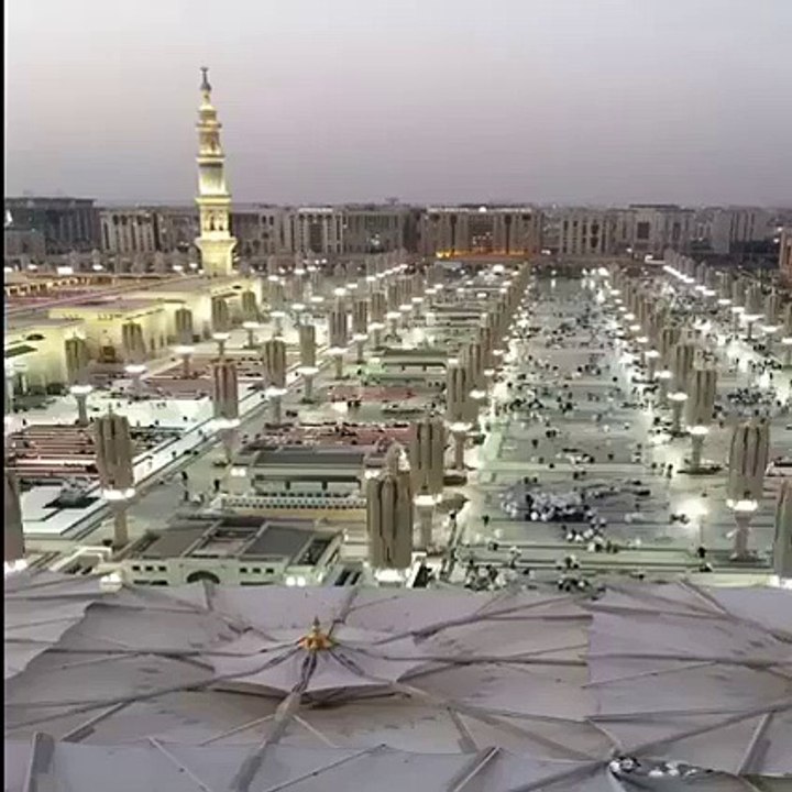 The opening of the mosque parachutes Prophet Muhammad .masjid nabawi