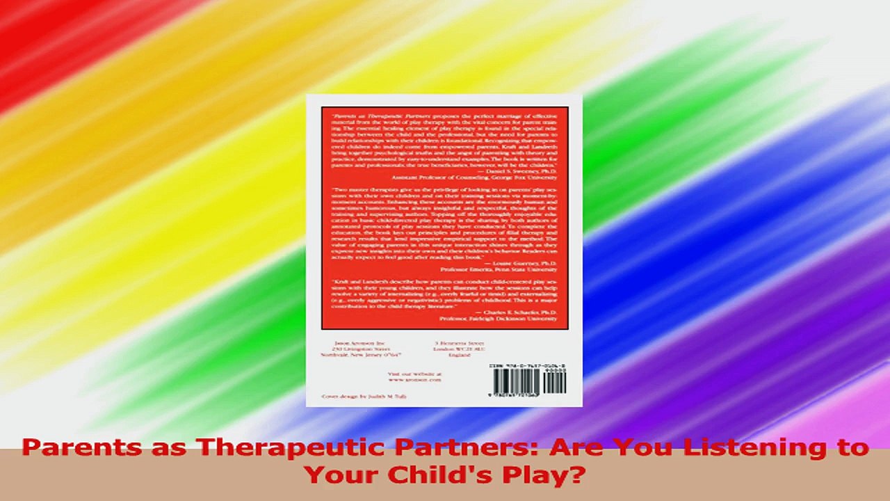 Parents as Therapeutic Partners Are You Listening to Your Childs Play Read Online