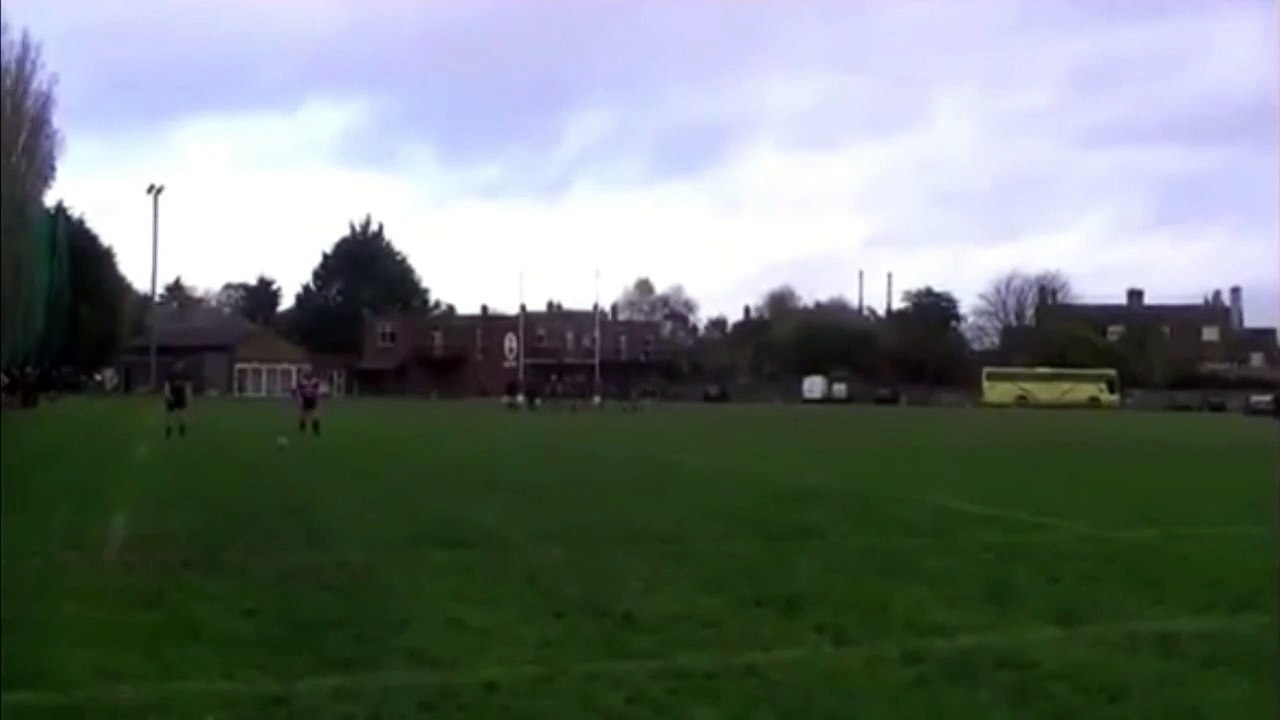 luckiest conversion ever? ball hits 4 posts then goes over