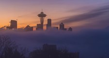 Colors Illuminate Seattle Skies in Magical Sunrise Timelapse