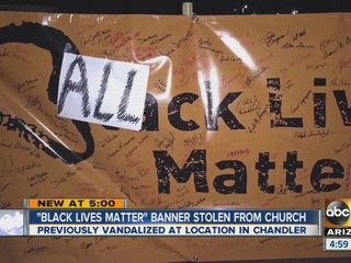 'Black Lives Matter' banner stolen from church
