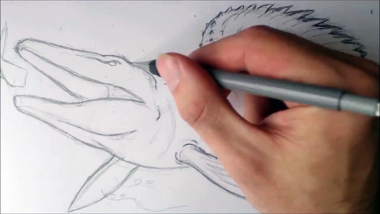 Rendering and Coloring Mosasaurus from Jurassic World