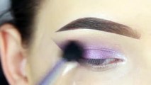 Easy purple eyeshadow makeup tutorial   Glitter