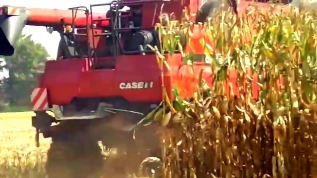 New modern farming technology, modern machines agriculture, tractors working on the farm