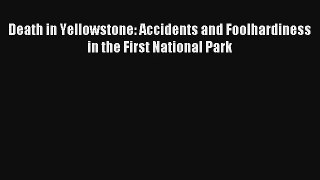 Read Death in Yellowstone: Accidents and Foolhardiness in the First National Park Book Online