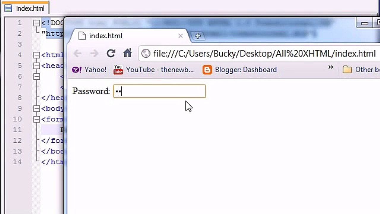 XHTML and CSS Tutorial - 44 - Passwords & Upload Buttons