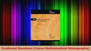 PDF Download  Irrational Numbers Carus Mathematical Monographs PDF Online