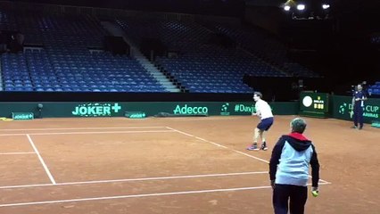 Andy Murray à l'entraînement avant la finale de Coupe Davis