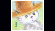 LINE sticker   The cat which put on a straw hat English