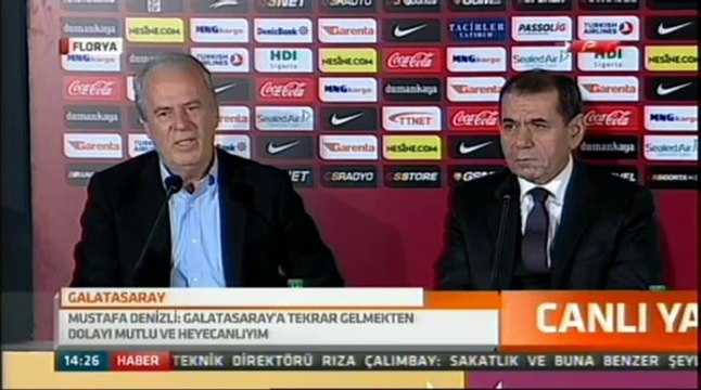 Galatasaray'ın yeni teknik direktörü Mustafa Denizli imza töreninde konuştu. Çok heyecanlıyım