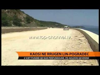 Kaosi në rrugën Lin-Pogradec - Top Channel Albania - News - Lajme