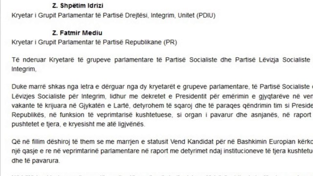 NISHANI I PERGJIGJET RUÇIT DHE VASILIT: EMERIMET NE GJYKATEN E LARTE, SIPAS LIGJIT