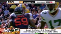 ESPN First Take - Packers vs Bears   Aaron Rodgers or Brett Favre