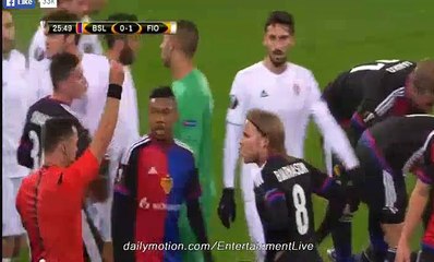 Facundo Roncaglia RED CARD Basel 0-1 Fiorentina