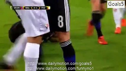 Facundo Roncaglia RED Card Basel 0 - 1 Fiorentina Europe League 26-11-2015