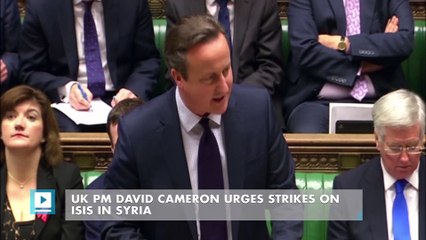 UK PM David Cameron urges strikes on ISIS in Syria