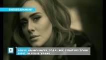 Adele announces 2016 live concert tour, first in four years