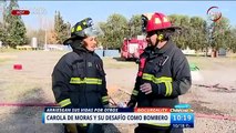 Carola de Moras vivió la experiencia de ser bombero por un día