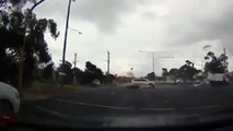 A lightning strikes a car