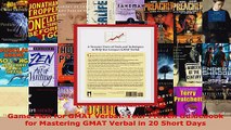 Read  Game Plan for GMAT Verbal Your Proven Guidebook for Mastering GMAT Verbal in 20 Short Ebook Free