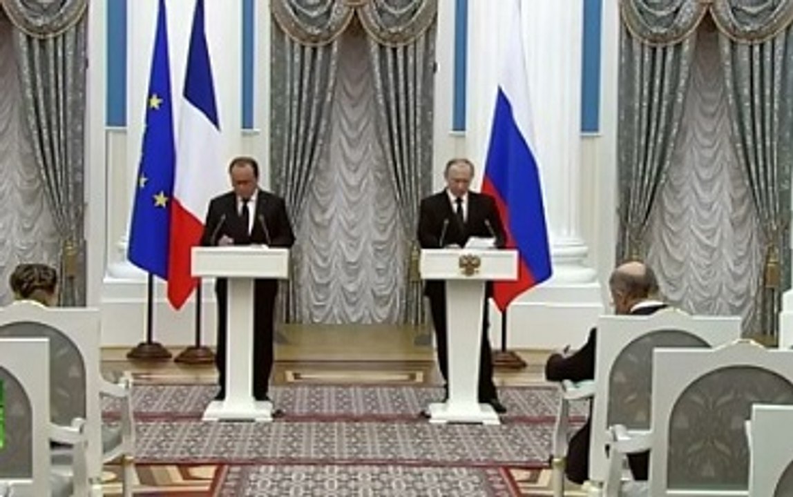 Пресс-конференция Владимира Путина и Франсуа Олланда