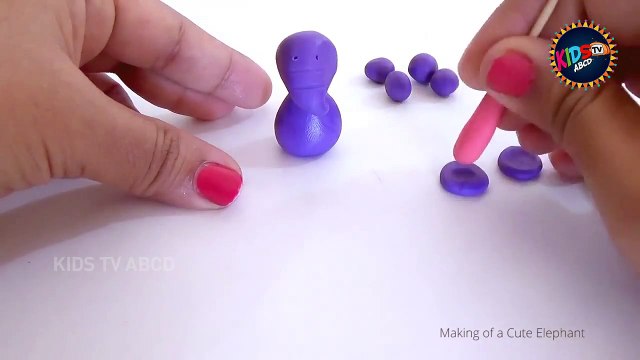 Clay Modeling of a Cute Funny Elephant Wild Animal Clay Modeling