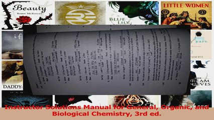 Read  Instructor Solutions Manual for General Organic and Biological Chemistry 3rd ed Ebook Free