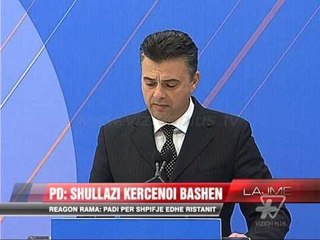 PD: Shullazi kërcënoi Bashën - News, Lajme - Vizion Plus
