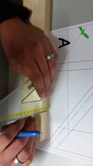 Tracer de la coupe pied d'arêtier contre sablières