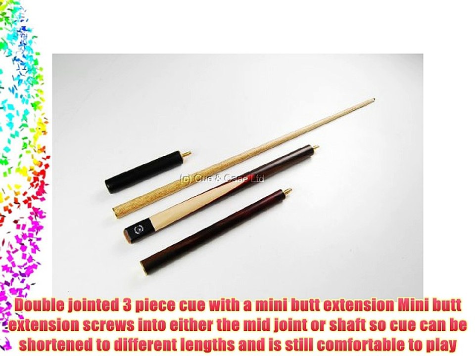 55 3pc English Pool Cue   Mini Ext 8mm tip 16-18oz BUR