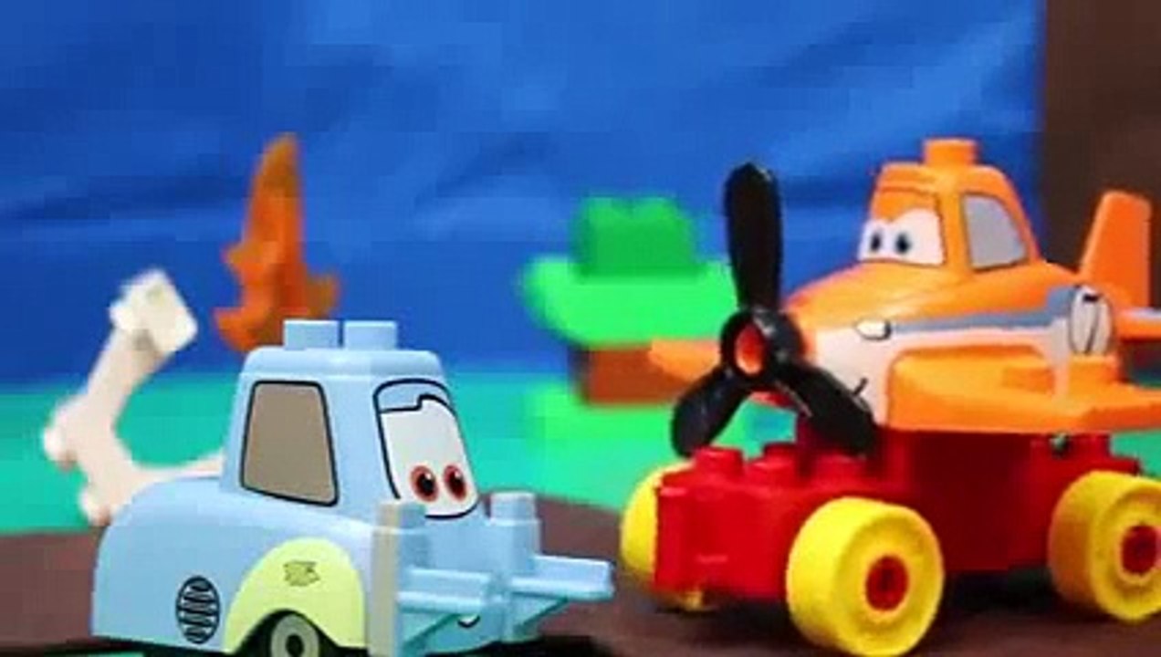 Duplo Lego Disney Planes by DisneyCarToys Fire and Rescue Dusty Crophopper with Disney Car