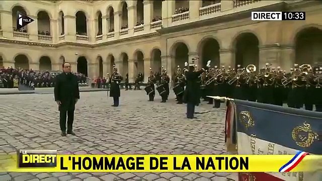 Hommage aux victimes: la Marseillaise retentit aux Invalides