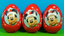 Disney MICKEY MOUSE surprise eggs Unboxing 3 Christmas eggs surpirse Disney Mickey Mouse M