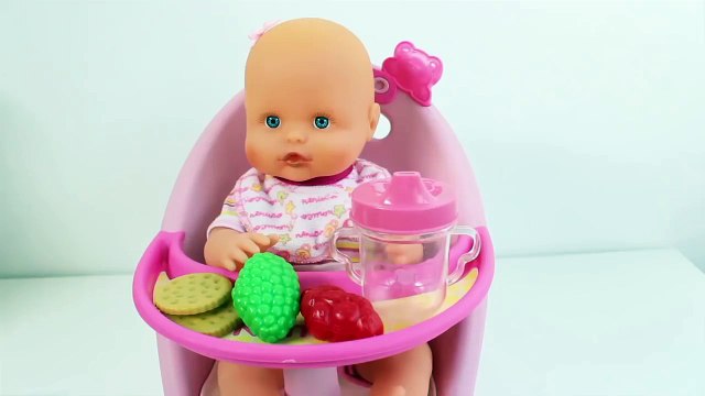 Baby Doll Nenuco High Chair Baby Doll Lunch Toy Cutting Food Play-Doh Food Toy Videos