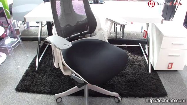 FAUTEUIL DE BUREAU DESIGN ERGONOMIQUE BAHAMAS EN TISSU (NOIR)