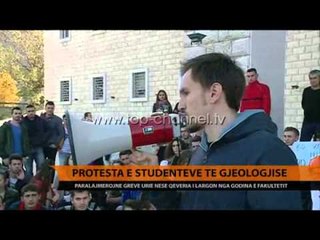 Protesta e studentëve të Gjeologjisë - Top Channel Albania - News - Lajme