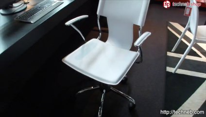 Fauteuil de bureau CHIPIE en simili cuir (blanc)