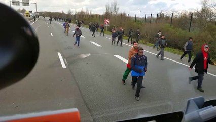 chauffeur routier vs Migrants à Calais