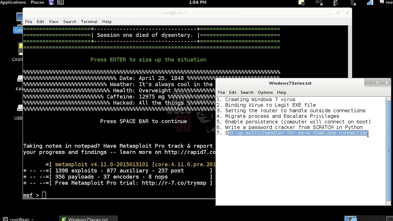 Hacking Windows Series- Part 7 - Setup Metasploit Multi Handler to Receive Multiple Connections