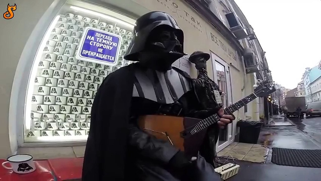 When darth vader plays imperail march with a ukulele... Funny