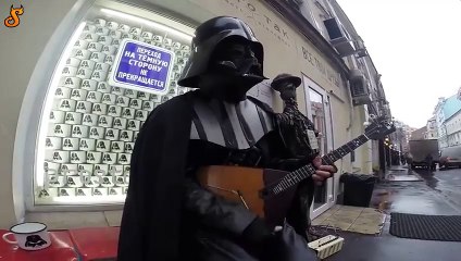 When darth vader plays imperail march with a ukulele... Funny