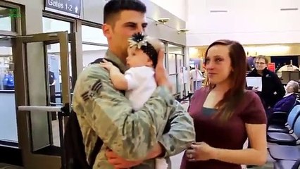 Soldier Meets Baby for First Time Compilation