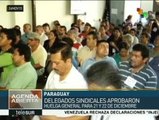 Paraguay: delegados sindicales anuncian huelga el 21 y 22 de diciembre