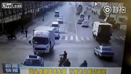 Bizarre accident with vehicle tail left in air by unknown force