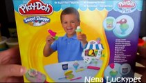 Unboxing Play-Doh Sweet Shoppe Sundae Cart Set and Modeling Two Ice Cream Cones