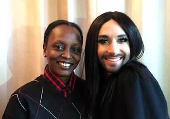 Famous LGBT Activist Kasha Nabagesera at Sverigesradio.se with Conchita Wurst - Stoccolma, 27.11.2015
