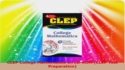 CLEP College Mathematics wCDROM CLEP Test Preparation Read Online