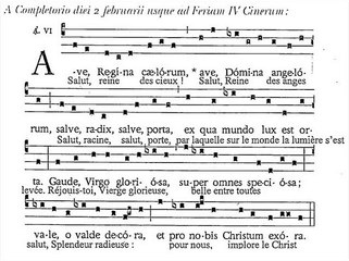 Ave Regina caelorum, A II februarii usque ad Feriam IV Cinerum