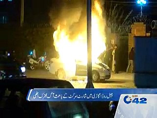 Car burnt due engine heat-up at jail road